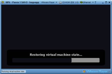 Even VMware Player can save machine states. This is Player restoring an appliance saved in Workstation.